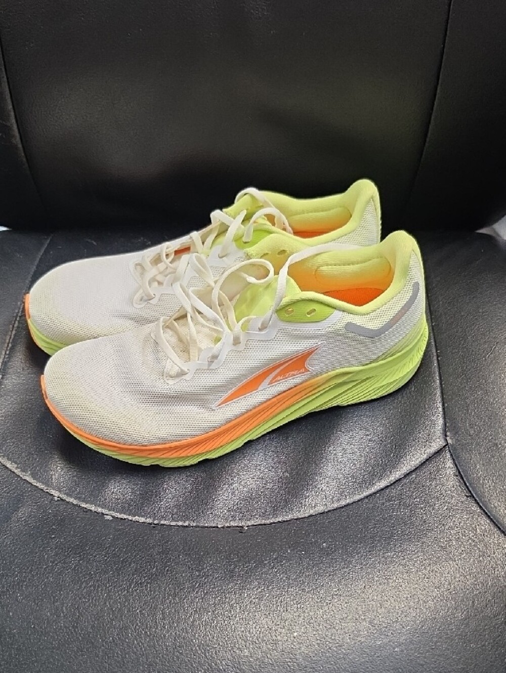 Altra Women's White Running Shoes with Lime and Orange Accents - Picture 4 of 6